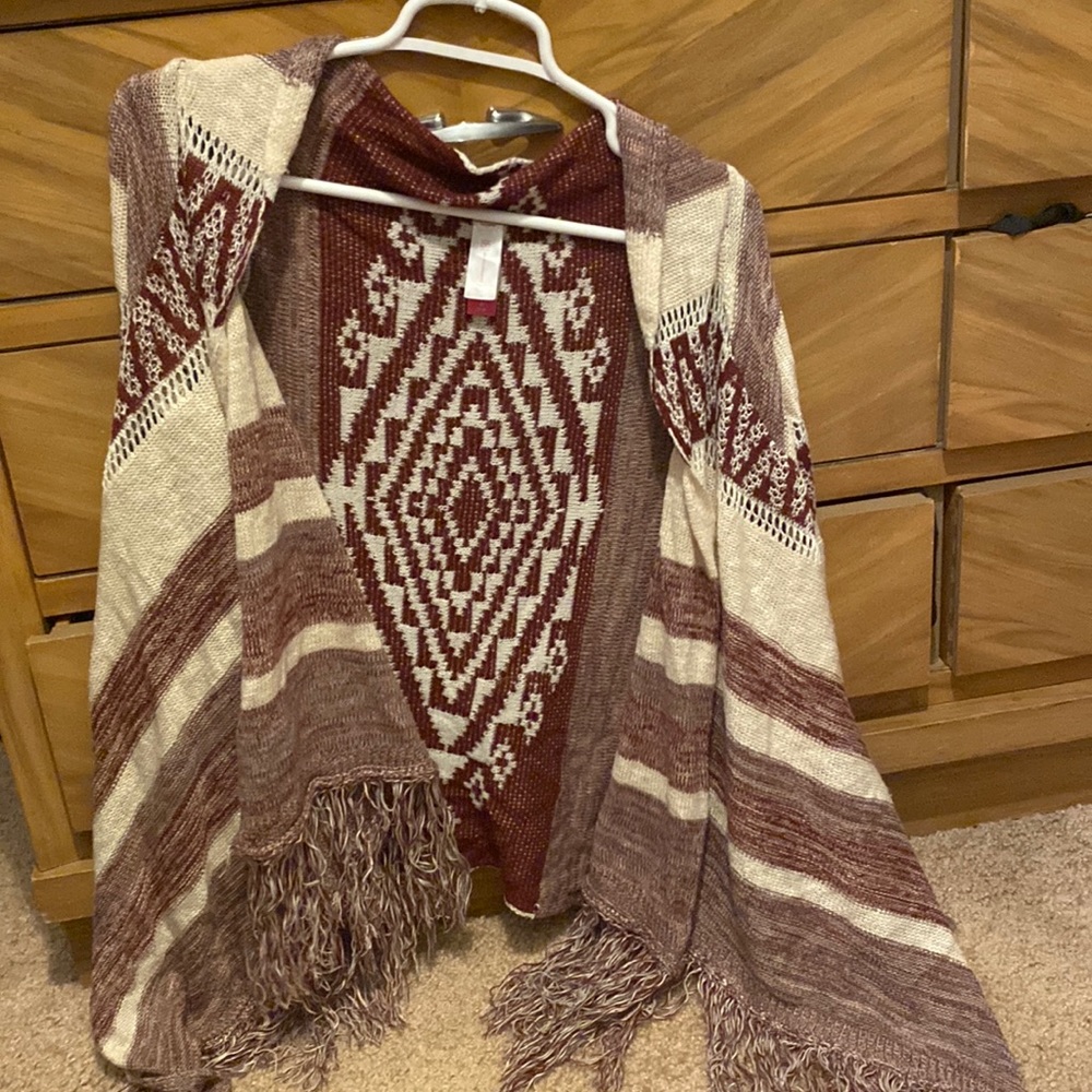 Shawl type cardigan
